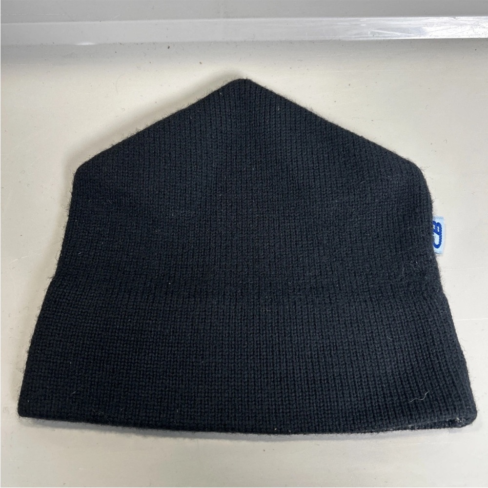 Vintage CB Sports Winter Beanie Adult One Size Black 100% Wool Tight Knit Design
